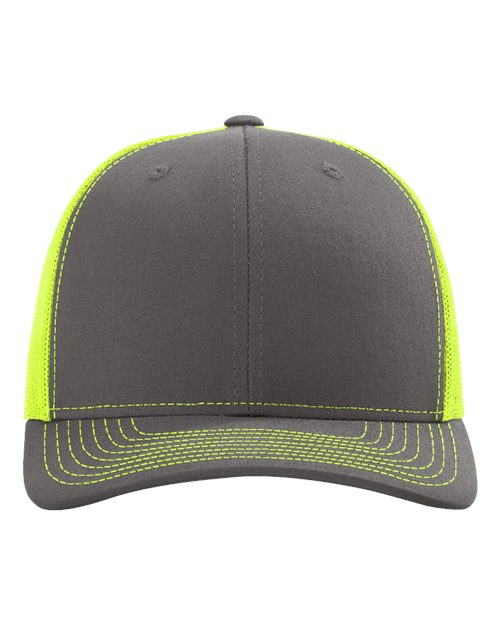 Richardson 112 — Charcoal Neon Yellow — front