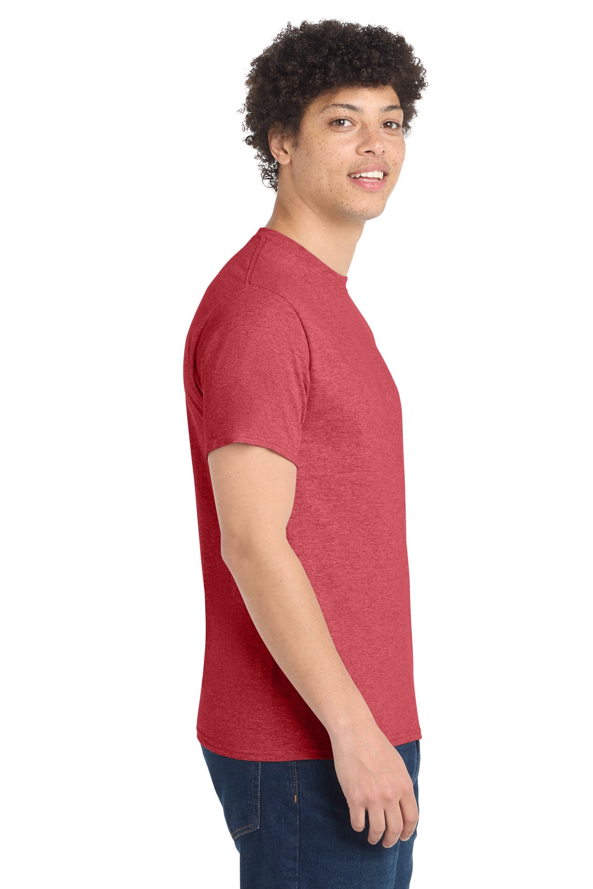 Port & Co PC54 — Heather Red — side