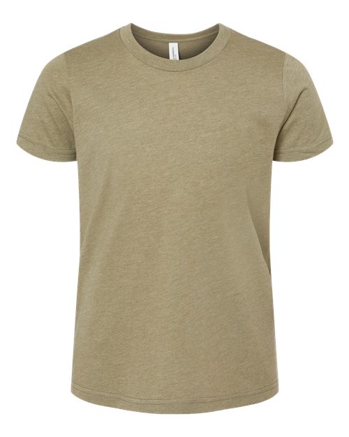 BELLA + CANVAS 3001YCVC — Heather Olive — front