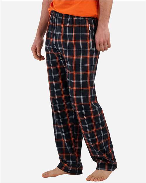 Boxercraft BM6624 — Black Orange White Plaid — front