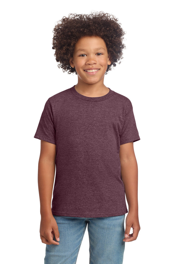 Gildan 64000B — Heather Maroon — front