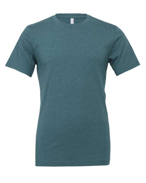 BELLA + CANVAS 3001CVC — Heather Deep Teal — front