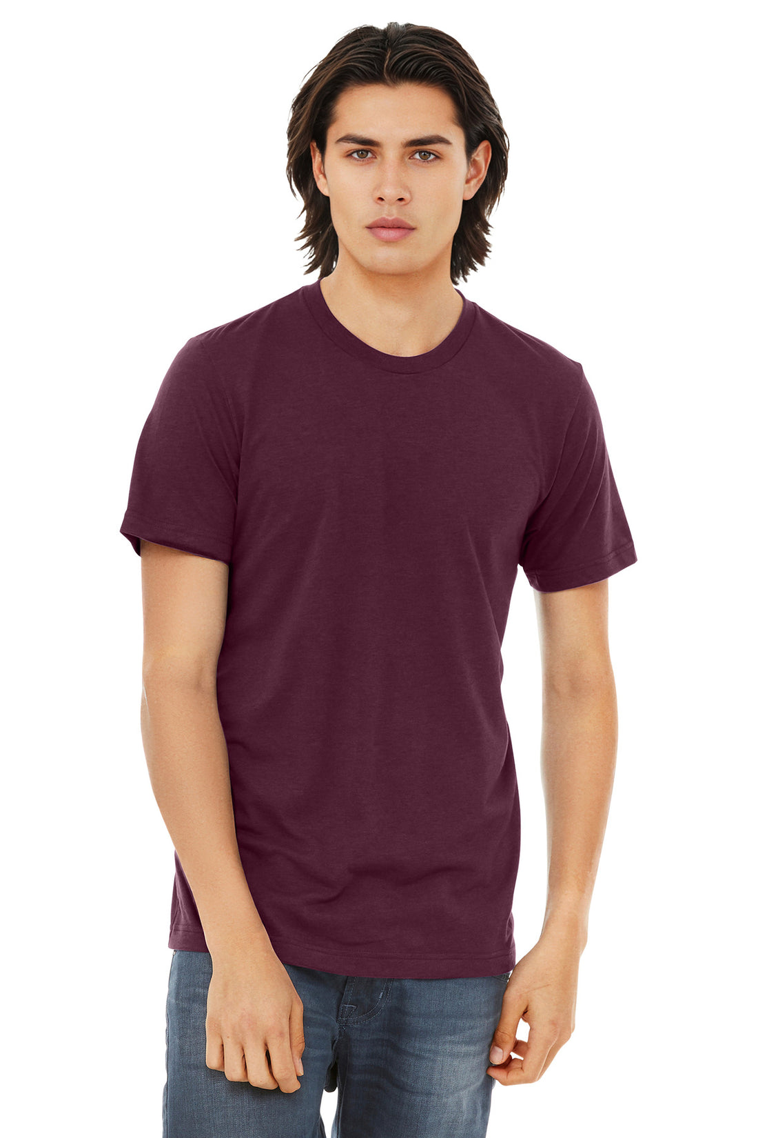 Bella + Canvas 3413 — Solid Maroon Triblend