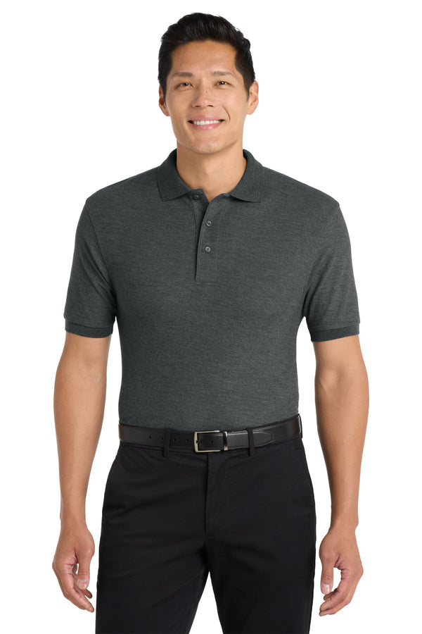 Port Authority K500 — Charcoal Heather Grey — front