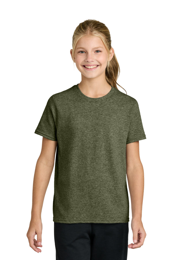 Port & Co PC43Y — Olive Drab Green Heather — front