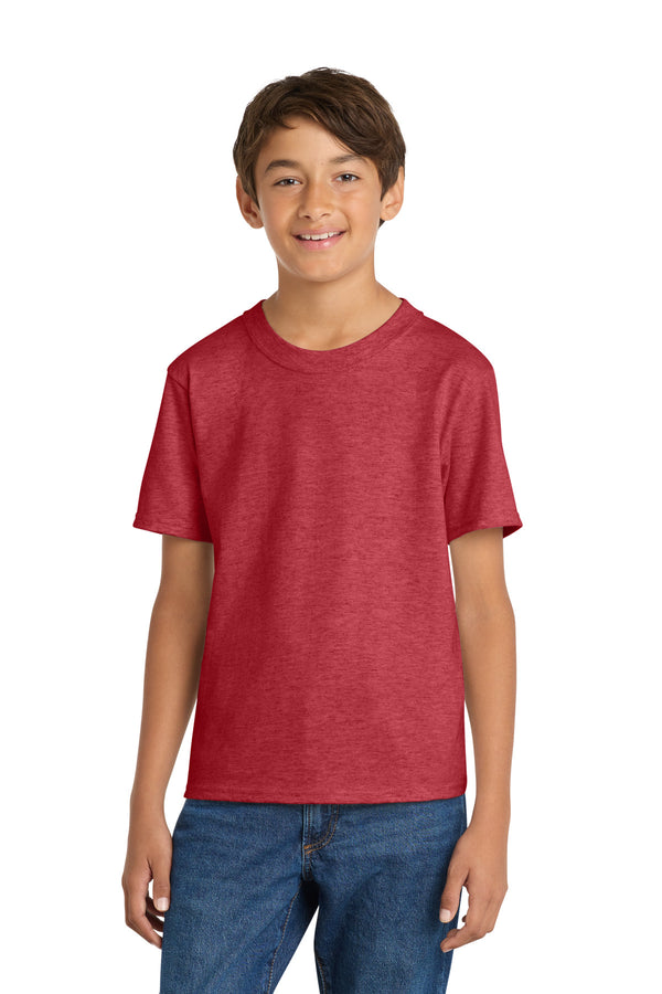 Port & Co PC54Y — Heather Red — front