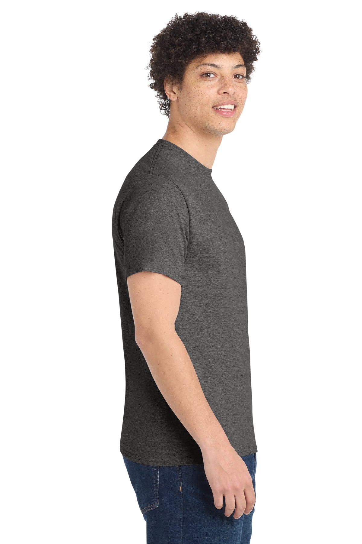 Port & Co PC54 — Dark Heather Grey — side
