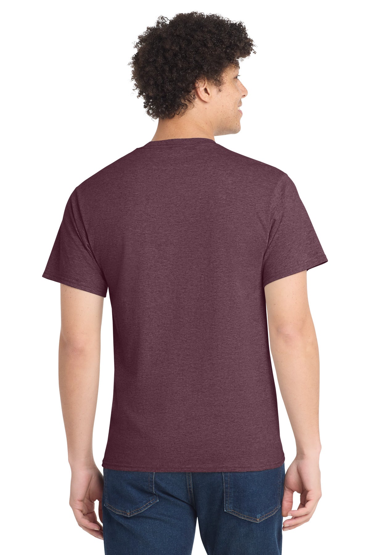 Port & Co PC54 — Heather Athletic Maroon — back