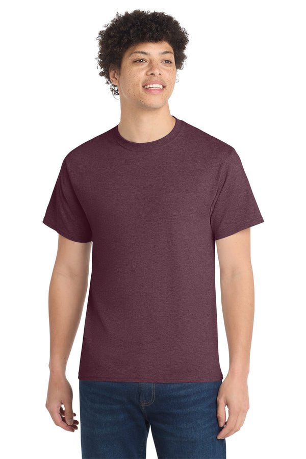 Port & Co PC54 — Heather Athletic Maroon — front