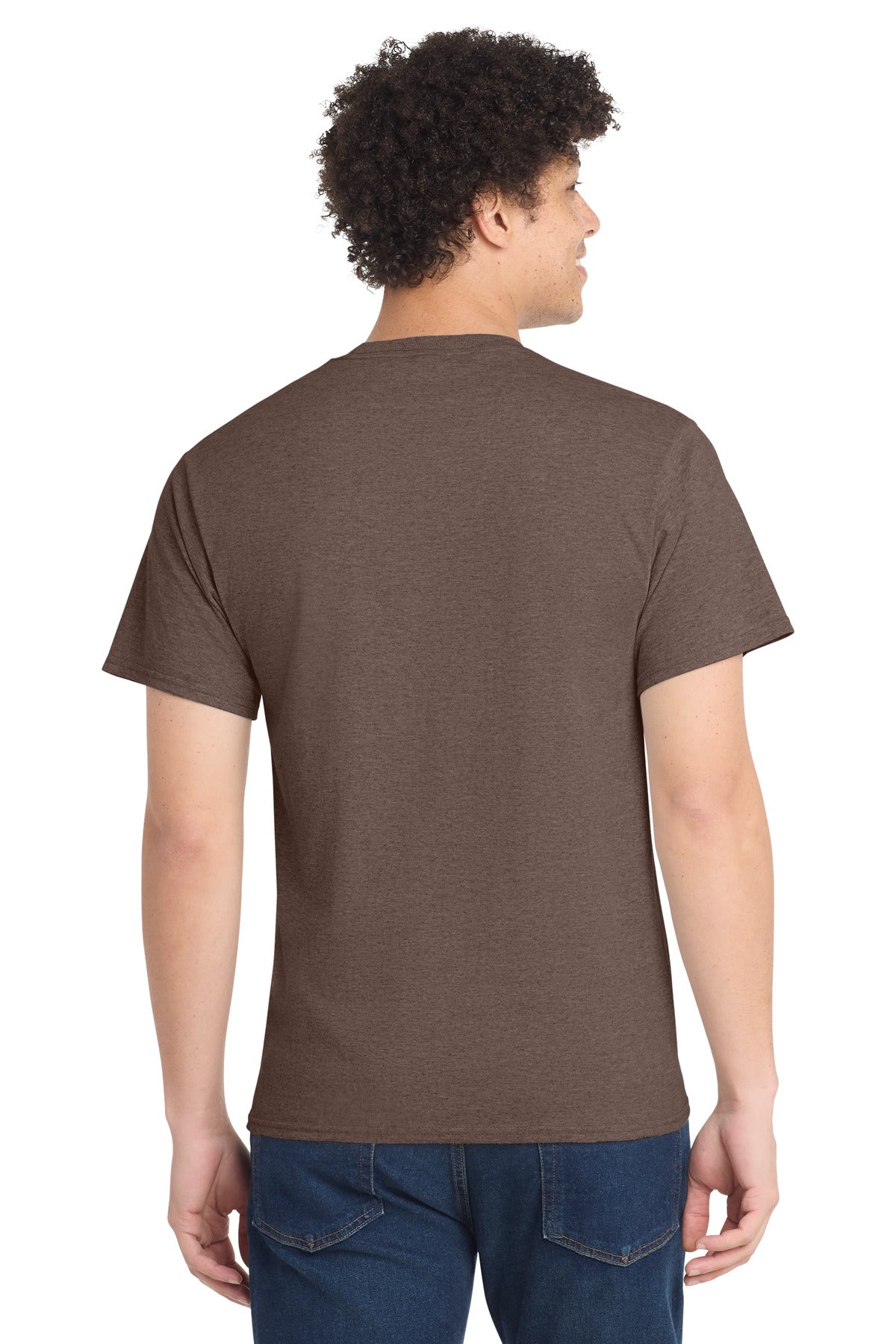 Port & Co PC54 — Heather Dark Chocolate Brown — back