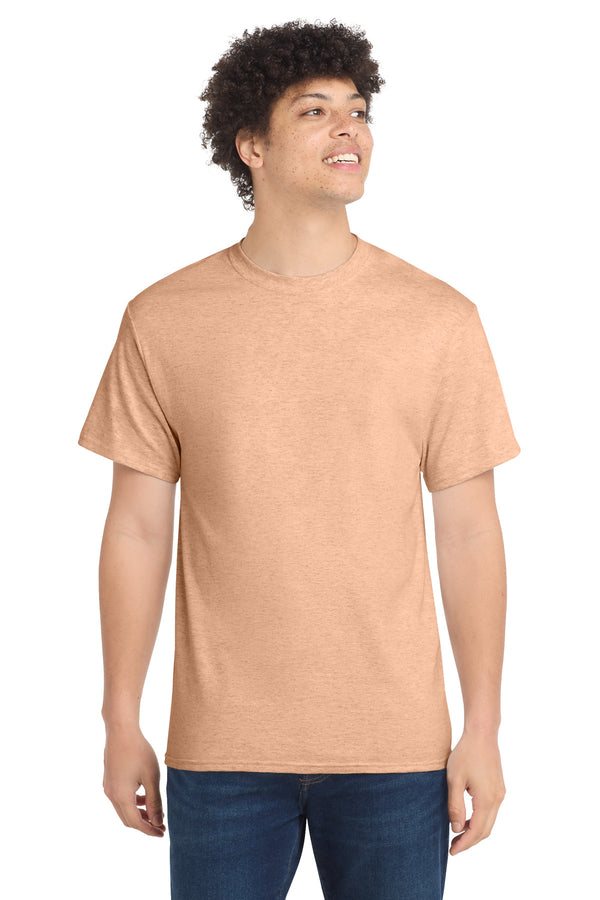 Port & Co PC54 — Heathered Dusty Peach — front