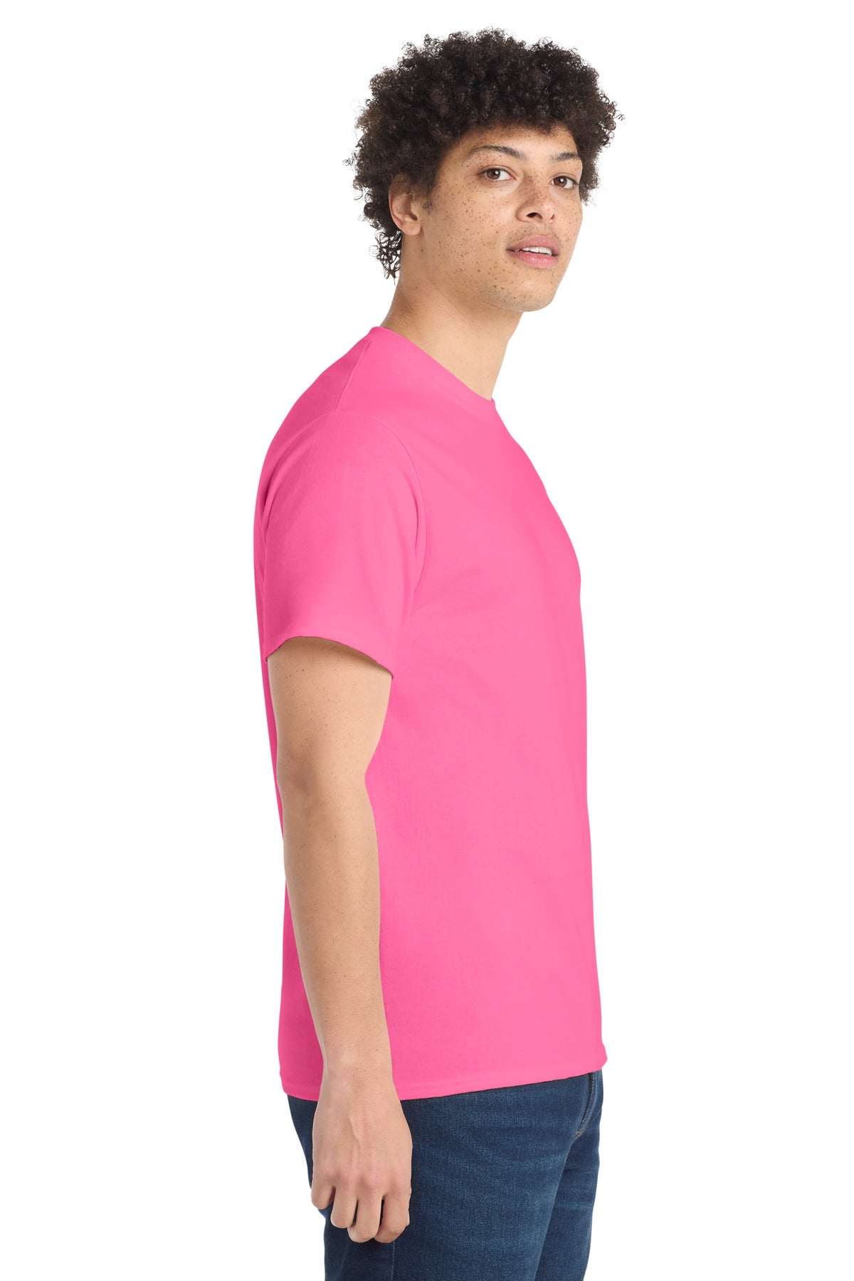 Port & Co PC54 — Neon Pink — side