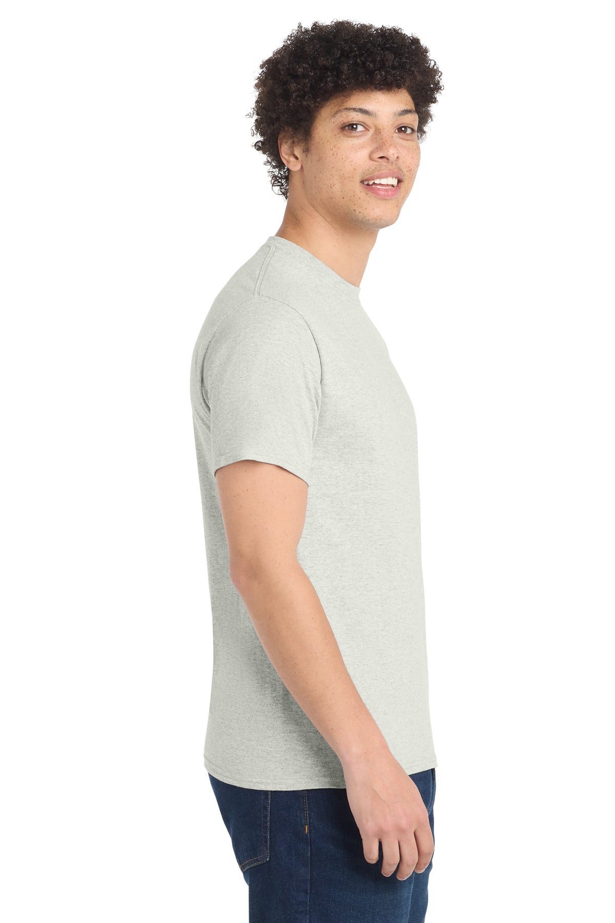Port & Co PC54 — Oatmeal Heather — side