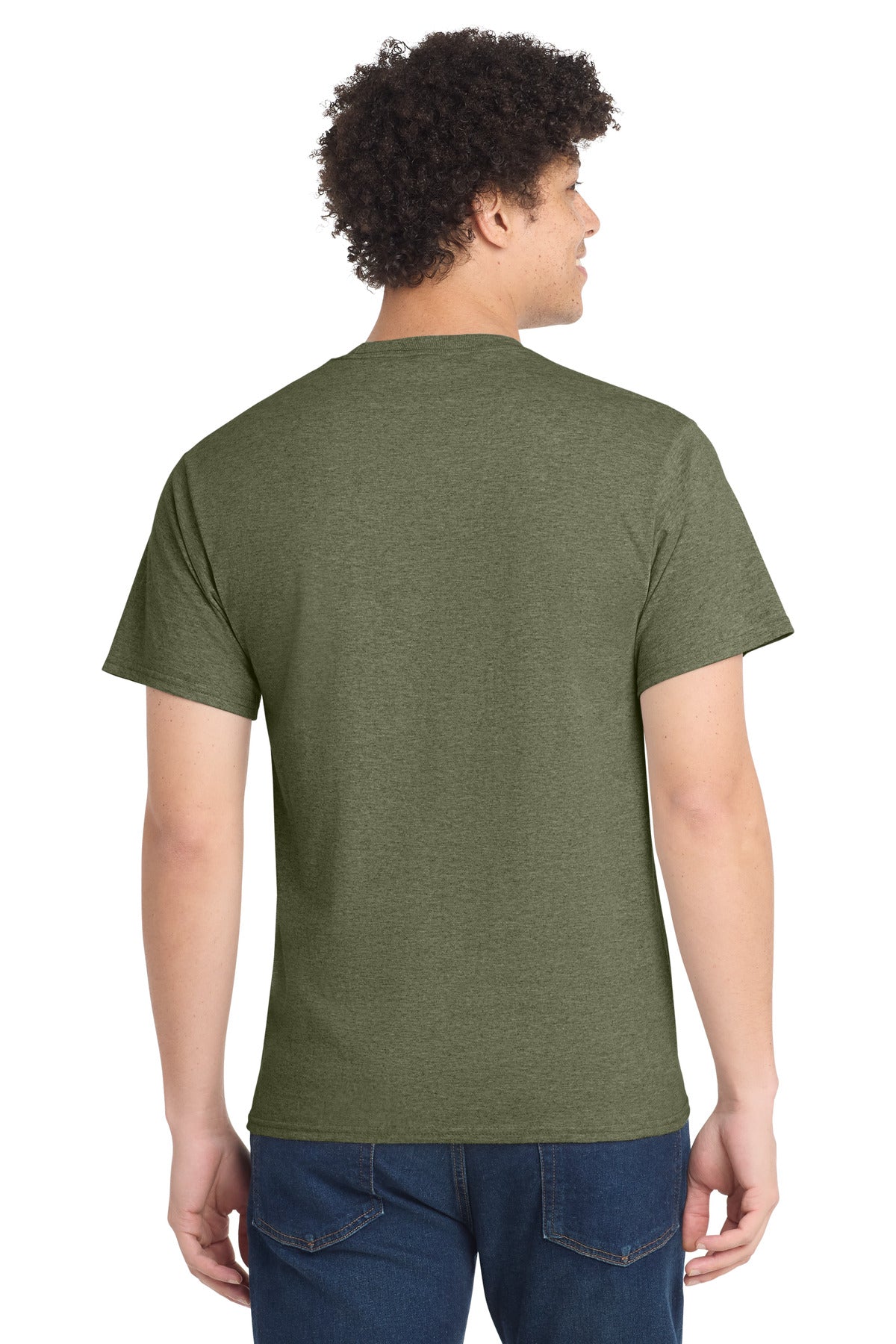 Port & Co PC54 — Olive Drab Green Heather — back