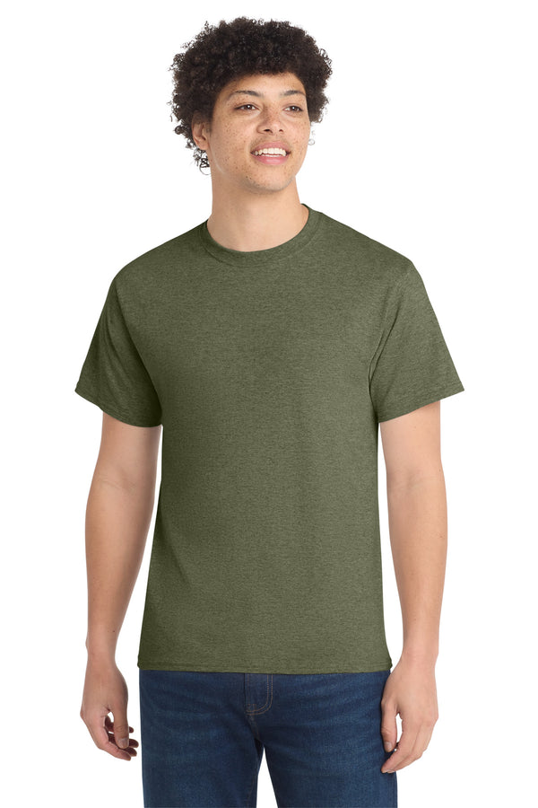 Port & Co PC54 — Olive Drab Green Heather — front