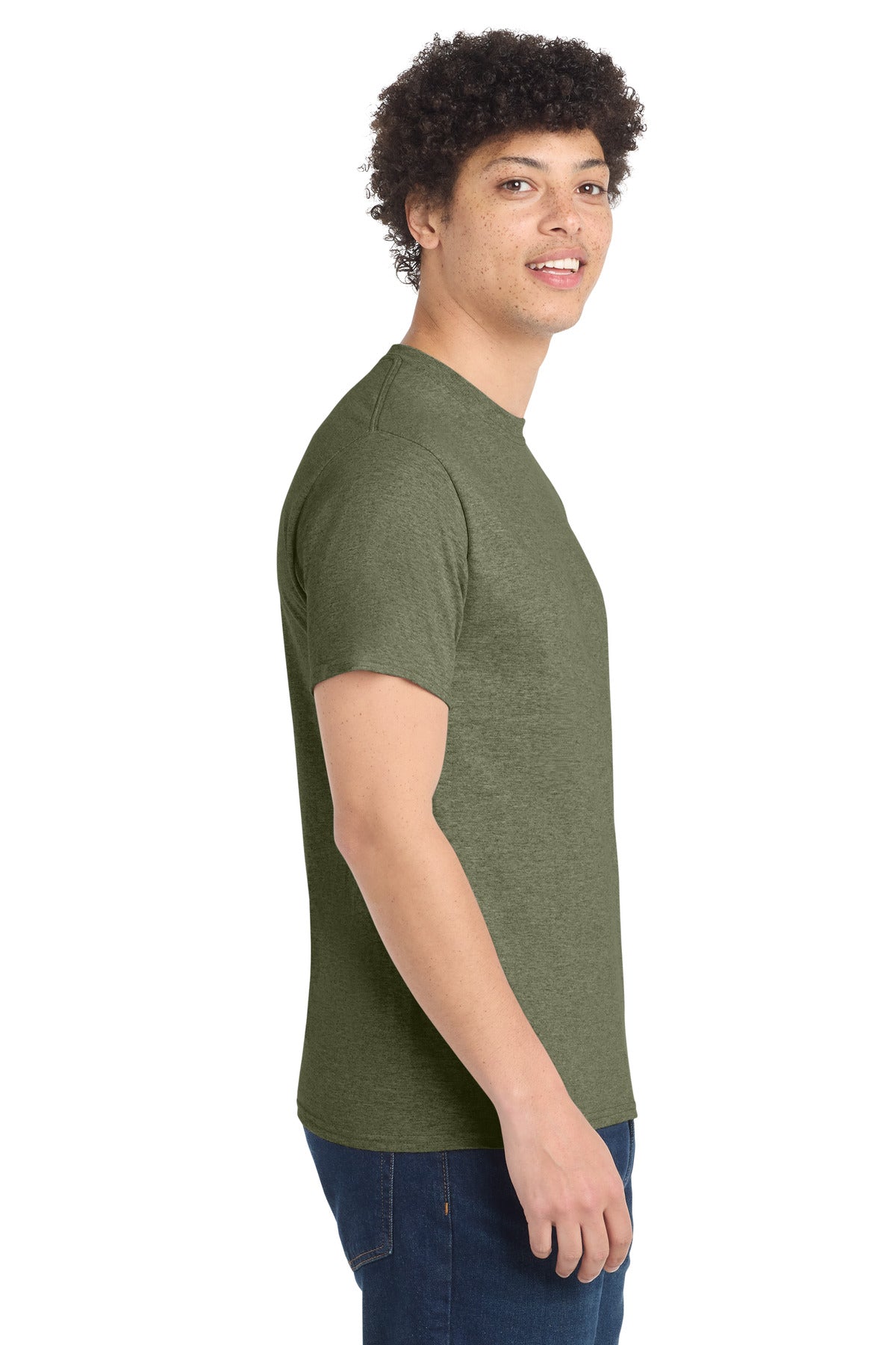 Port & Co PC54 — Olive Drab Green Heather — side