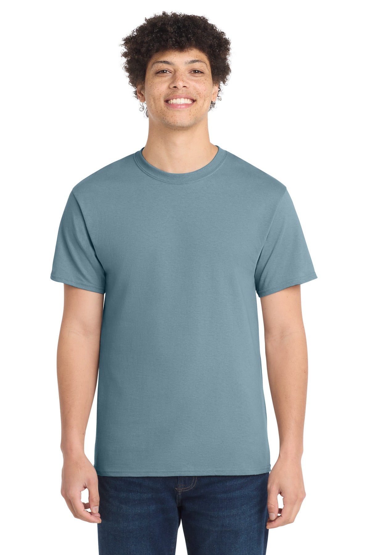 Port & Co PC54 — Stonewashed Blue — front