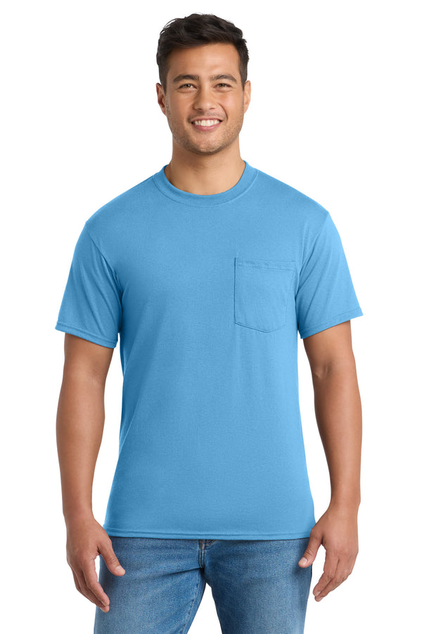 Port & Co PC55P — Aquatic Blue — front