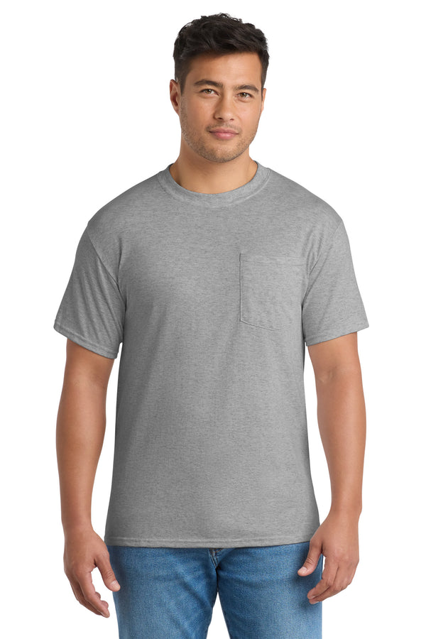 Port & Co PC55P — Athletic Heather — front