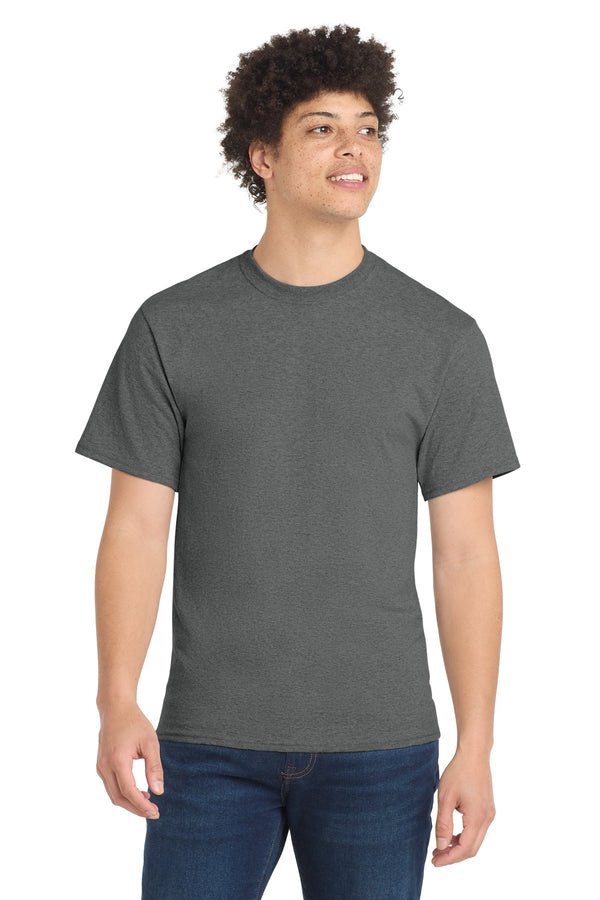 Port & Co PC55 — Graphite Heather — front