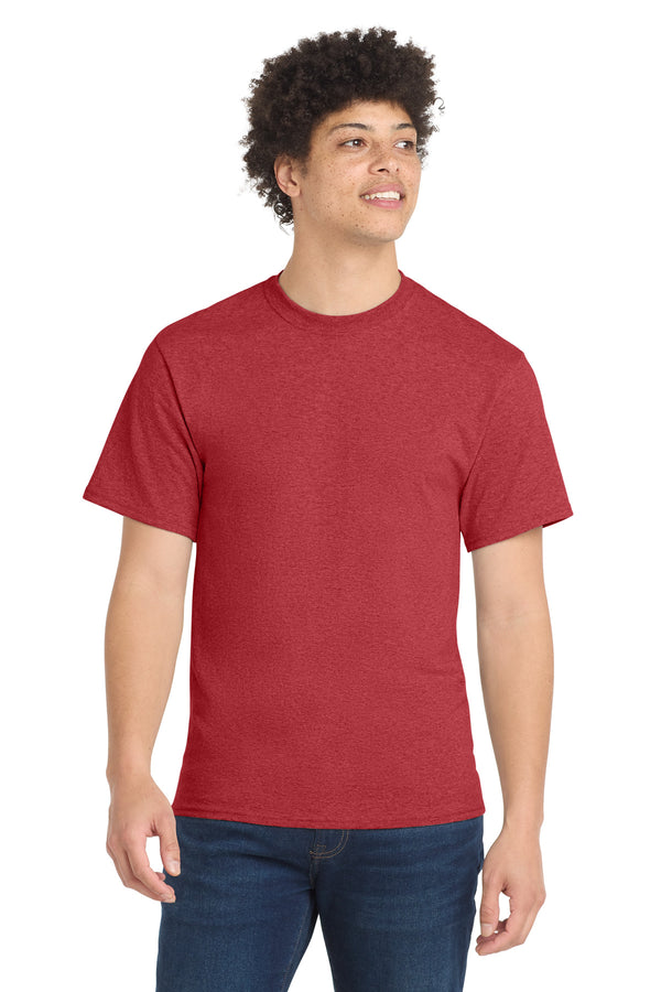 Port & Co PC55 — Heather Red — front