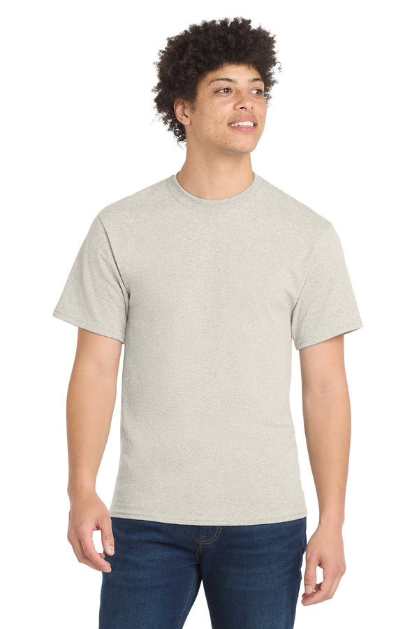 Port & Co PC55 — Oatmeal Heather — front