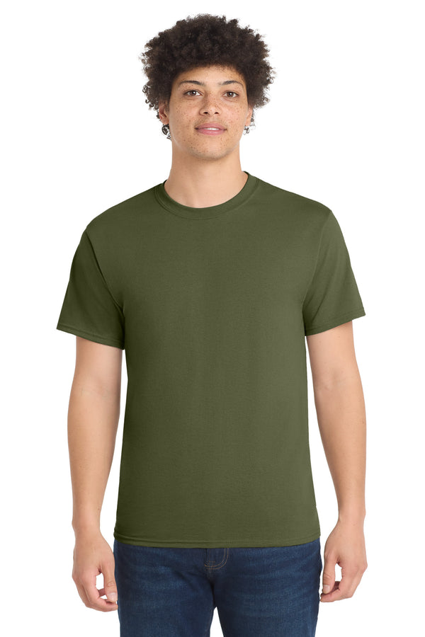 Port & Co PC55 — Olive Drab Green — front