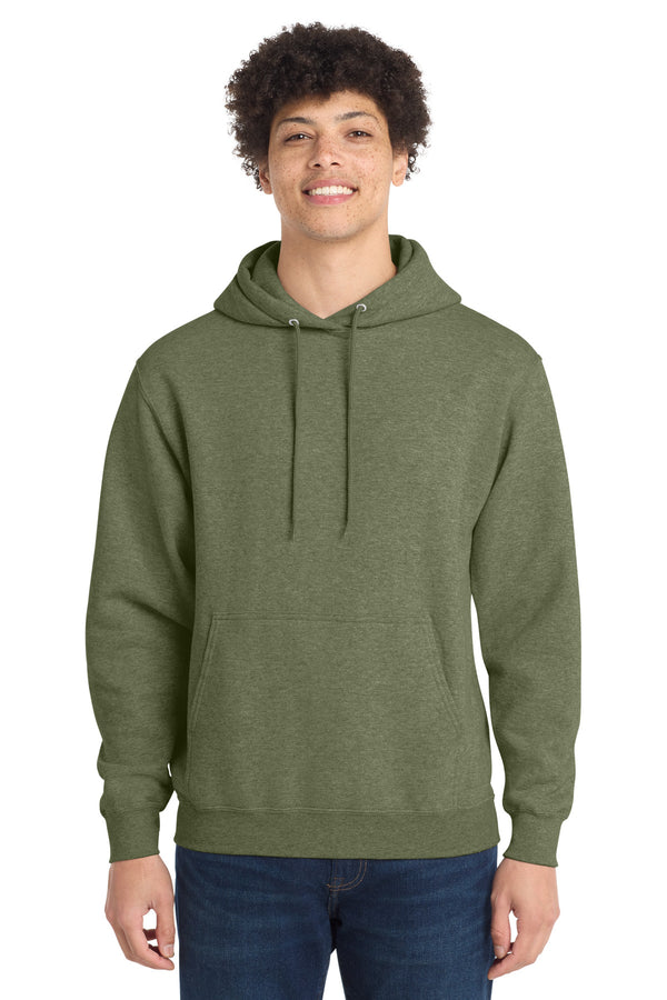 Port & Co PC78H — Olive Drab Green Heather — front